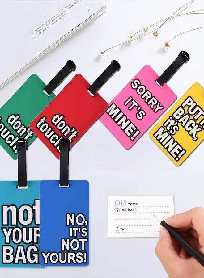 RION Luggage Tag with Name ID Card, Personalised Identifier ID Labels, Flexible PVC Travel Tags, Colorful Secure Travel Luggage Labels for Travel, Baggage Identity ID Labels, Suitcase Tags, 6 Pack - Image 4
